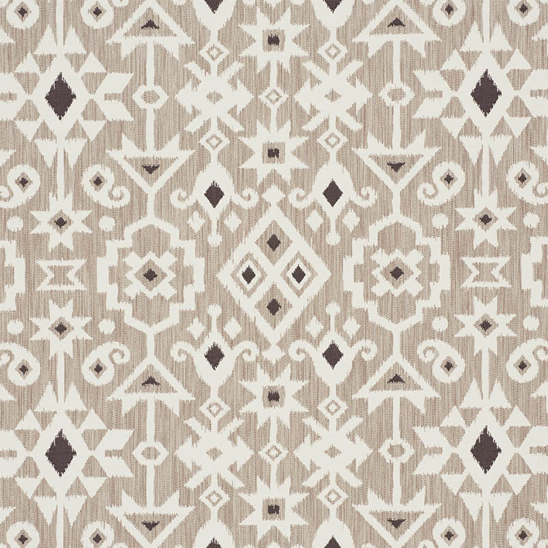 Crusoe Ikat fabric in greige color - pattern number 76520 - by Schumacher in the World View collection