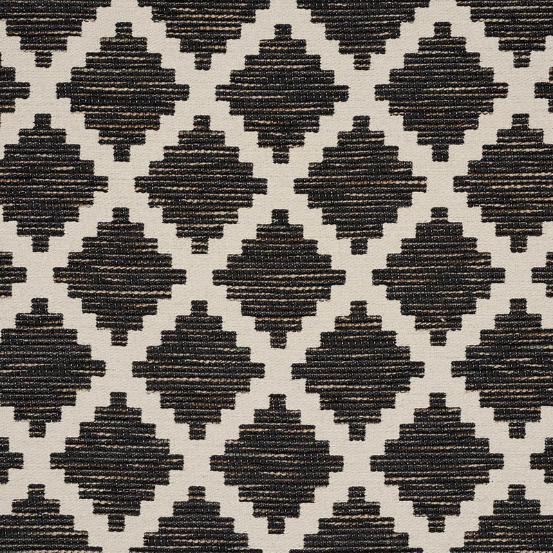 Tibur fabric in black color - pattern number 76540 - by Schumacher in the World View collection