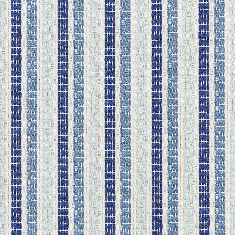 Barbary Stripe Indoor Outdoor fabric in blue color - pattern number 76641 - by Schumacher in the Indoor/Outdoor Linen collection