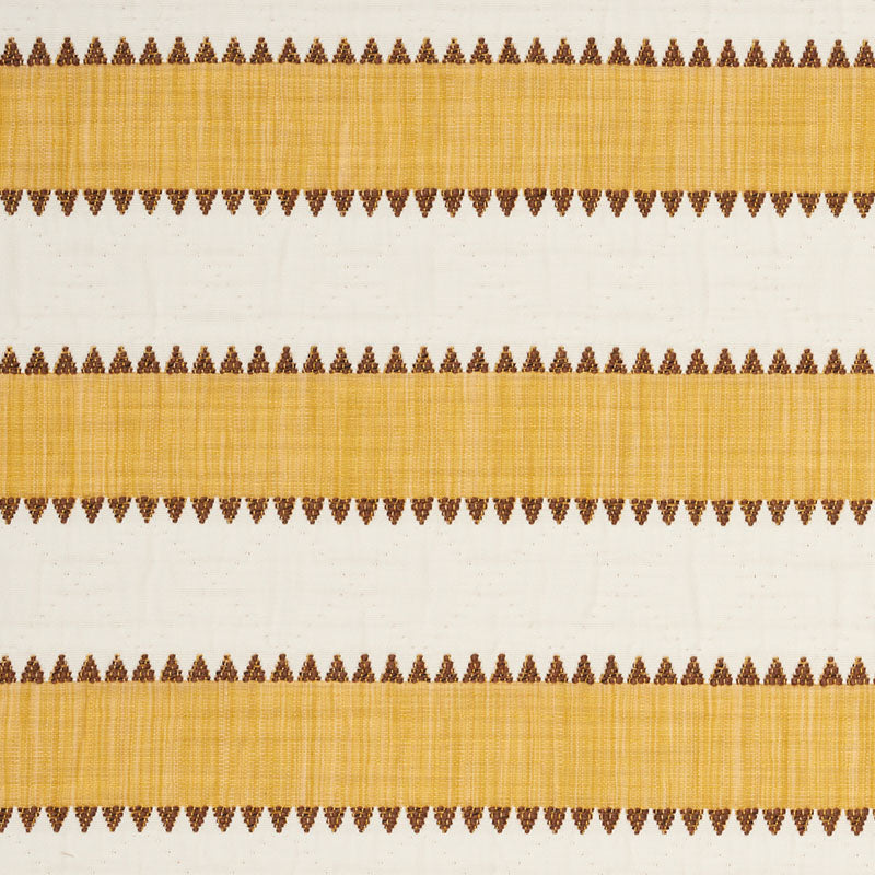 Isolde Stripe Matelasse fabric in yellow color - pattern number 76752 - by Schumacher in the Folk Art collection