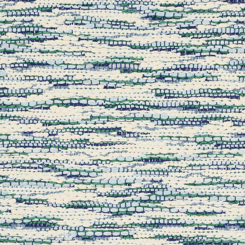 Walker fabric in blues color - pattern number 76780 - by Schumacher in the Folk Art collection