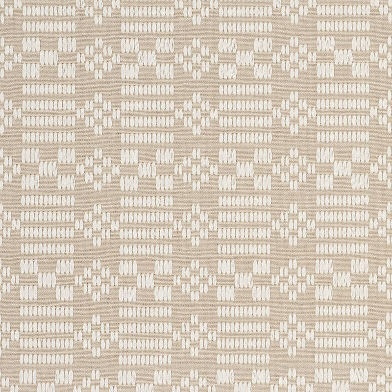 Wilson Embroidery fabric in sand color - pattern number 76792 - by Schumacher in the Folk Art collection