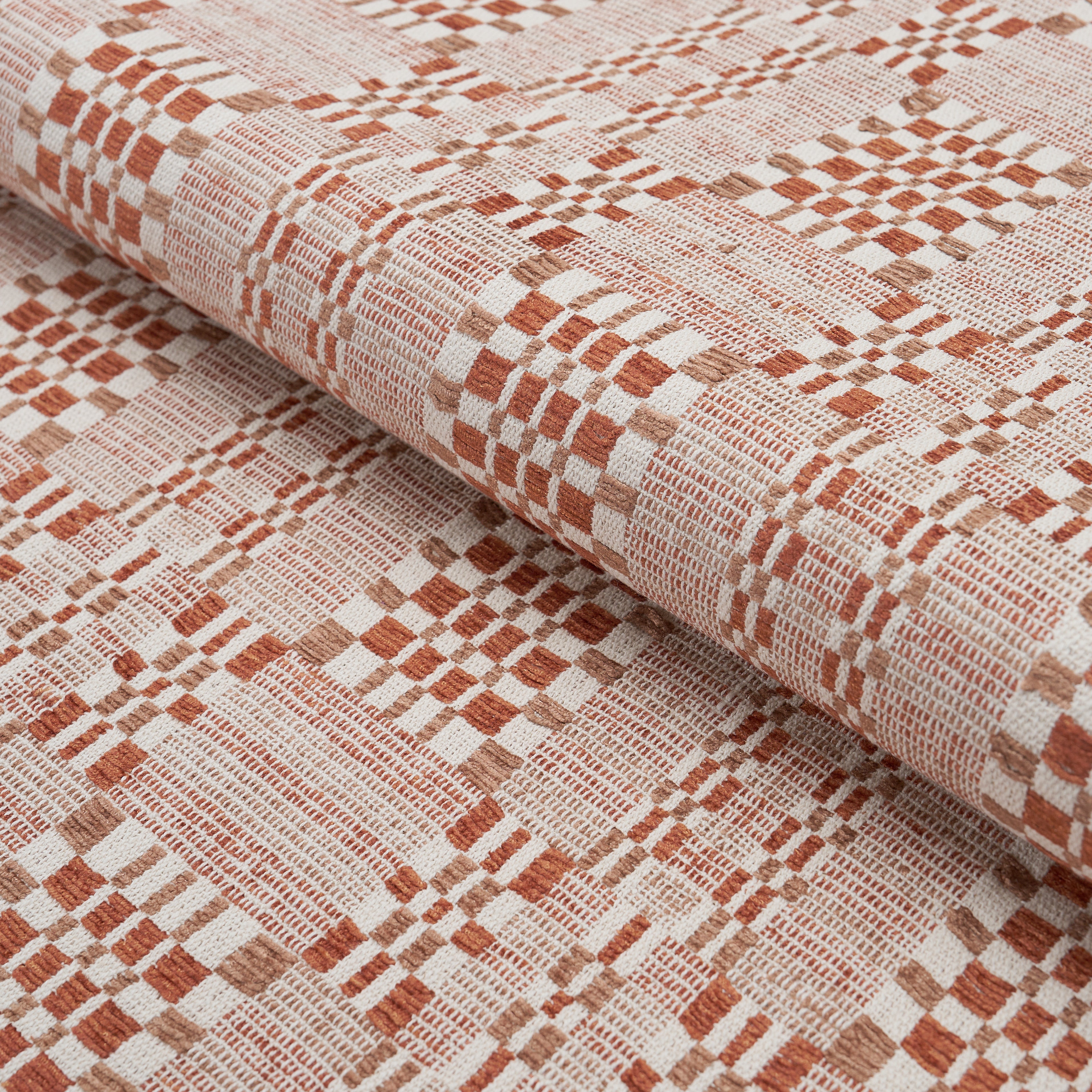 Brimfield fabric in terracotta color - pattern number 76946 - by Schumacher in the Atelier Paris collection