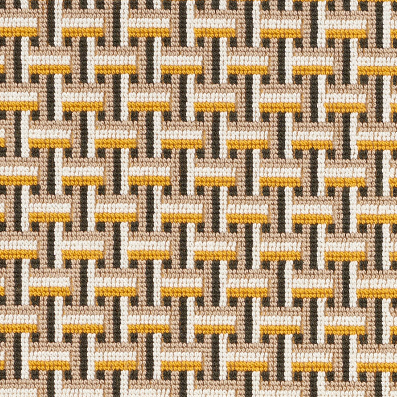 Saxon Epingle fabric in ochre color - pattern number 76972 - by Schumacher in the Classic Wovens collection