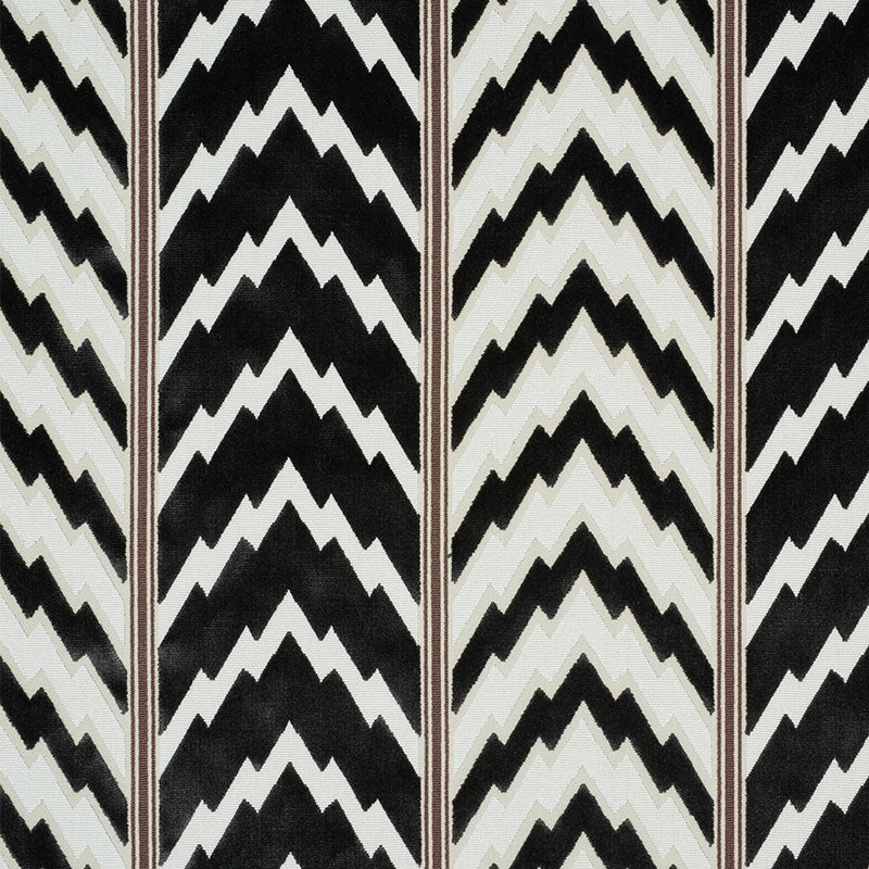 Florentine Velvet fabric in black color - pattern number 77111 - by Schumacher in the Timothy Corrigan collection