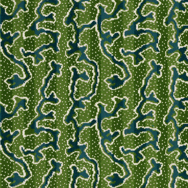 Corail Velvet fabric in emerald color - pattern number 77130 - by Schumacher in the Timothy Corrigan collection