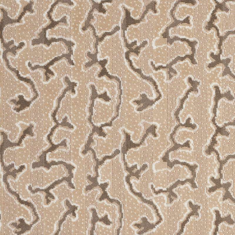 Corail Velvet fabric in champagne color - pattern number 77132 - by Schumacher in the Timothy Corrigan collection