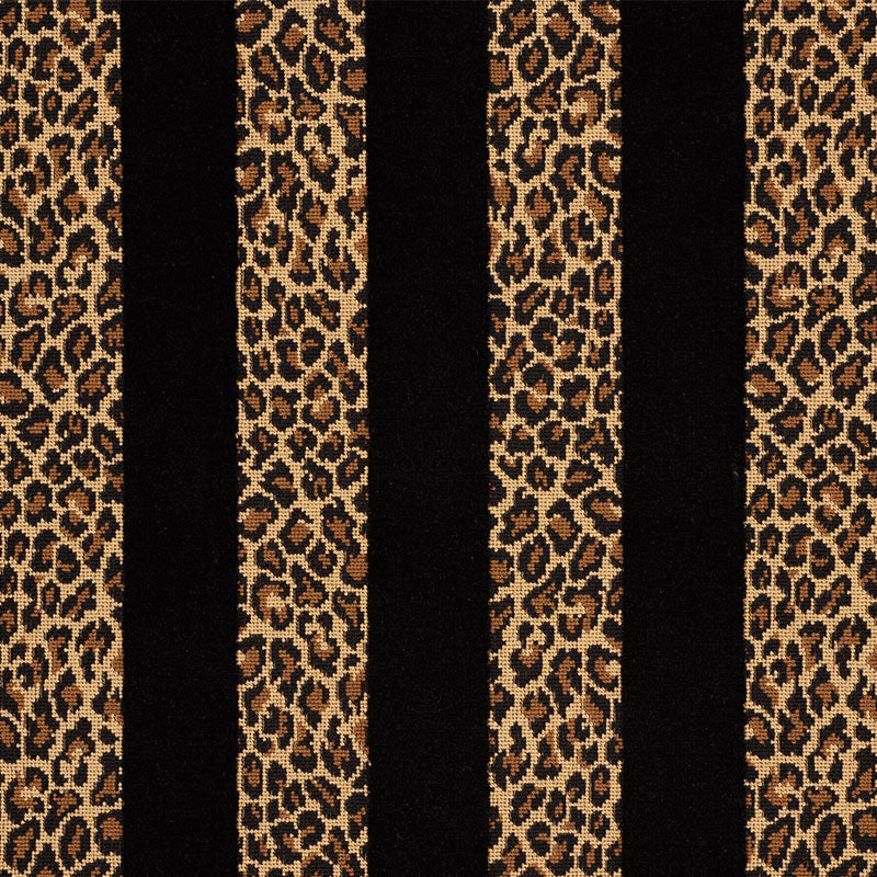 Guepard Stripe Velvet fabric in black color - pattern number 77142 - by Schumacher in the Timothy Corrigan collection