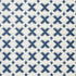 Elias fabric in blue and ivory color - pattern number 77200 - by Schumacher in the Step Lively collection