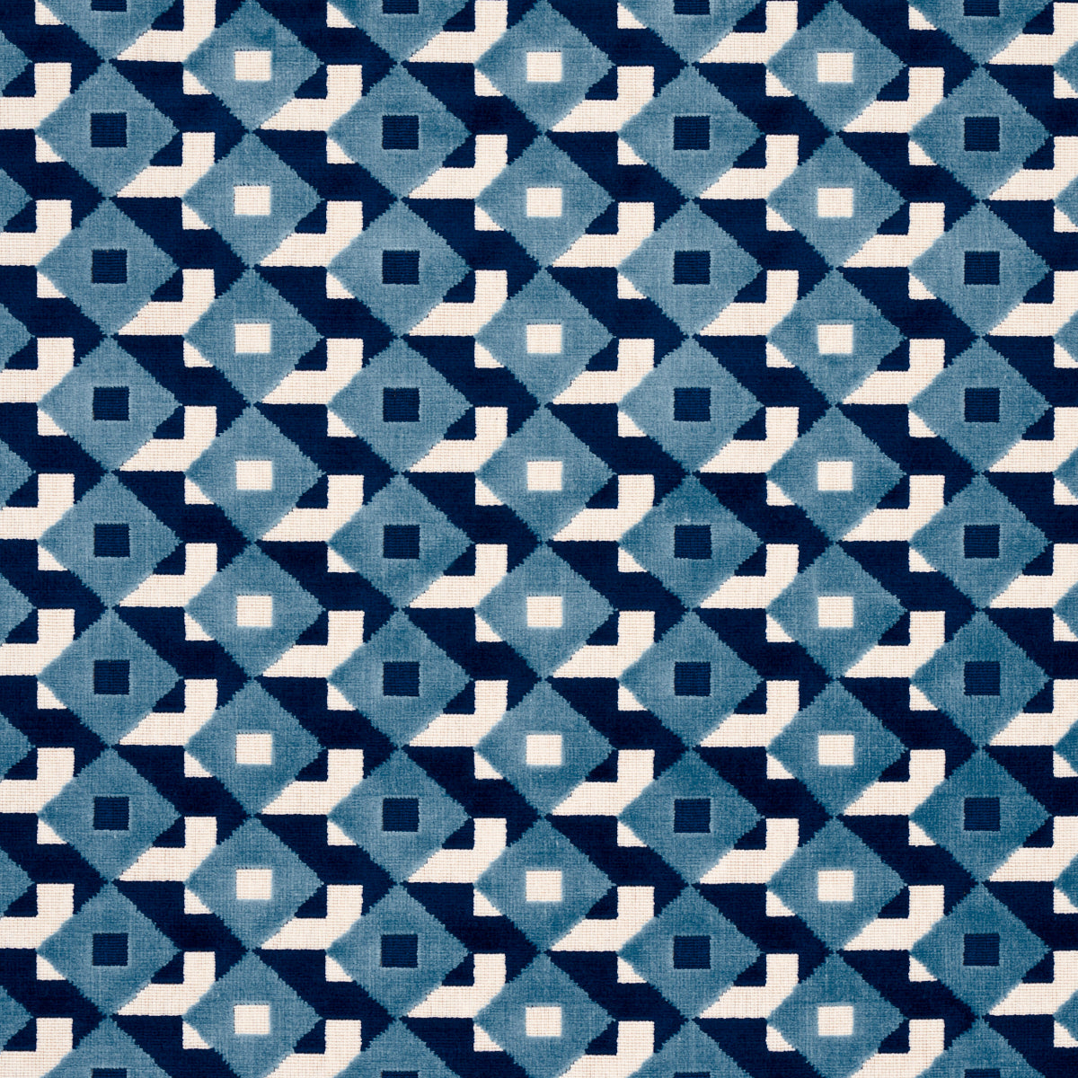 Dazzle Ship Velvet fabric in azure color - pattern number 77243 - by Schumacher in the Johnson Hartig collection