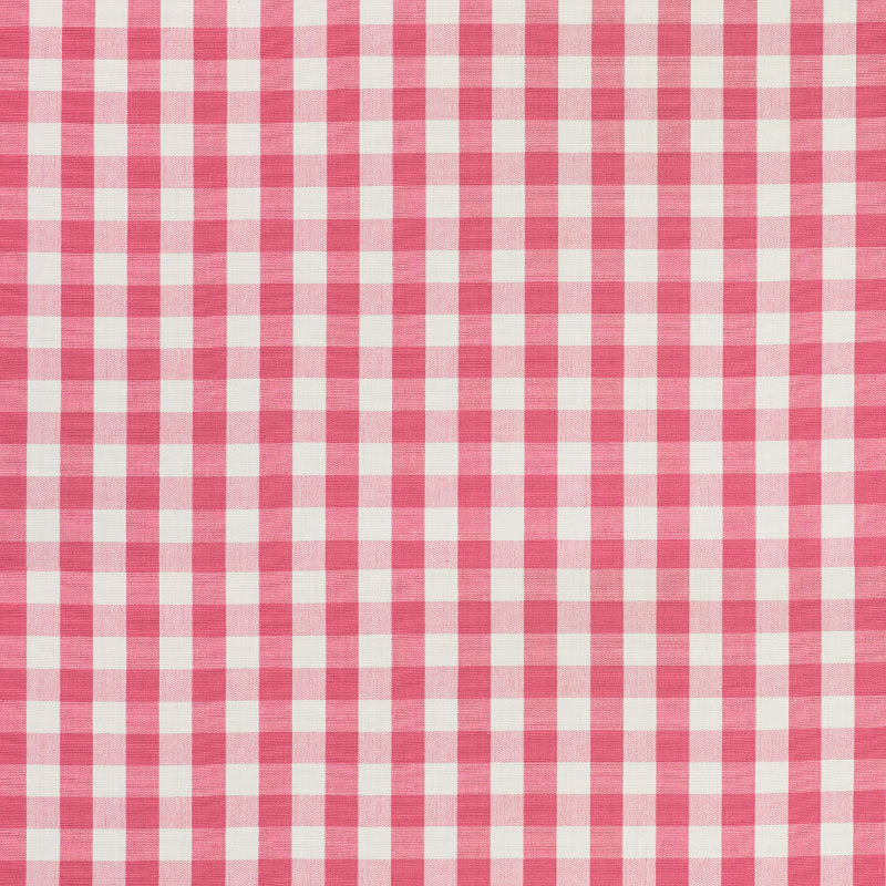 Elton Cotton Check fabric in magenta color - pattern number 77310 - by Schumacher in the Revisit Of Popular Patterns collection