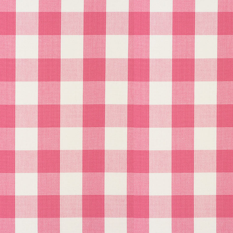 Camden Cotton Check fabric in magenta color - pattern number 77321 - by Schumacher in the Revisit Of Popular Patterns collection