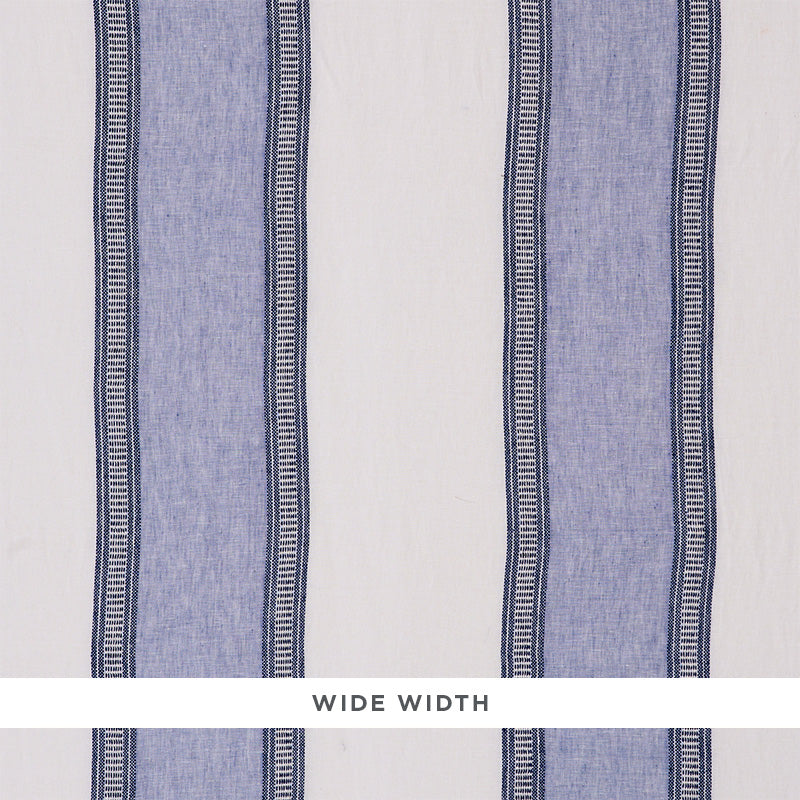 Senita Stripe Sheer fabric in blue color - pattern number 77431 - by Schumacher in the True West collection