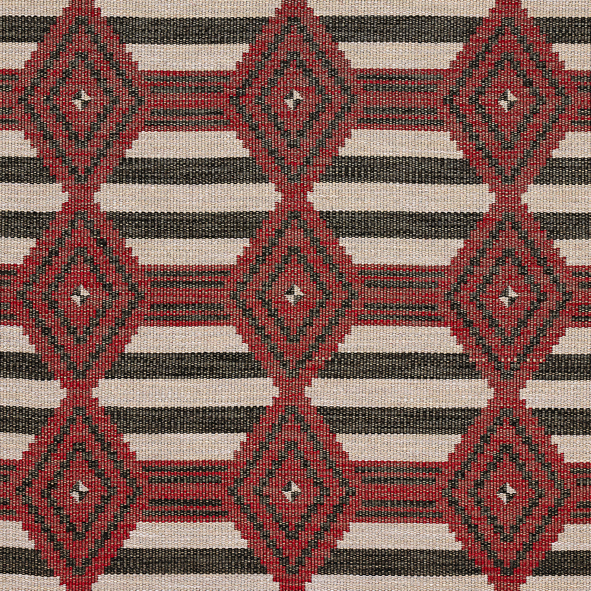 Manta Performance fabric in red and black color - pattern number 77444 - by Schumacher in the Open Sky collection