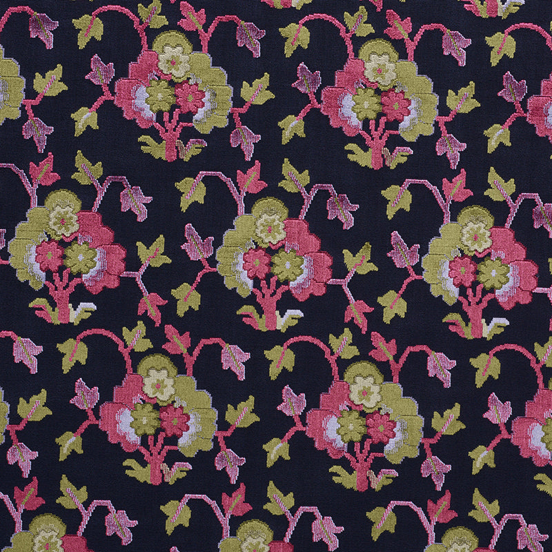 Jennie Velvet fabric in midnight and magenta color - pattern number 77740 - by Schumacher in the Cut &amp; Patterned Velvets collection