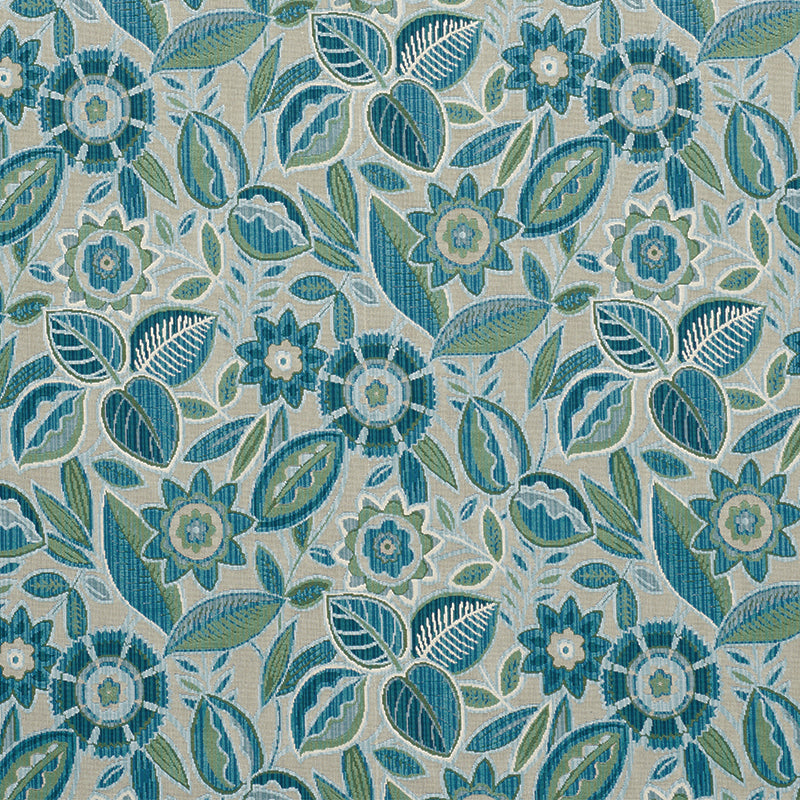 Garland Velvet fabric in peacock color - pattern number 77762 - by Schumacher in the Cut &amp; Patterned Velvets collection