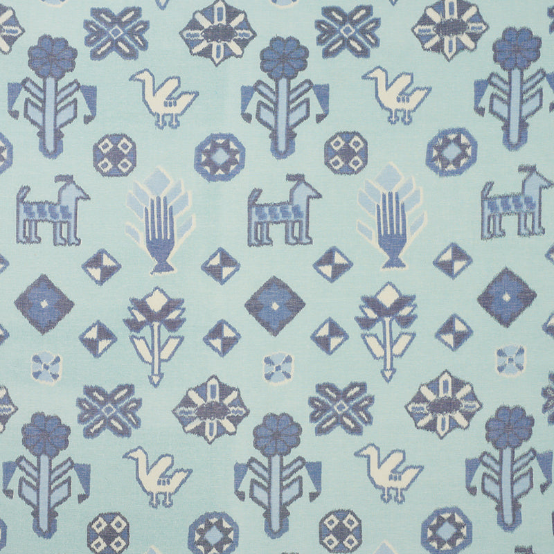 Chuska Warp Print fabric in blue color - pattern number 78141 - by Schumacher in the True West collection