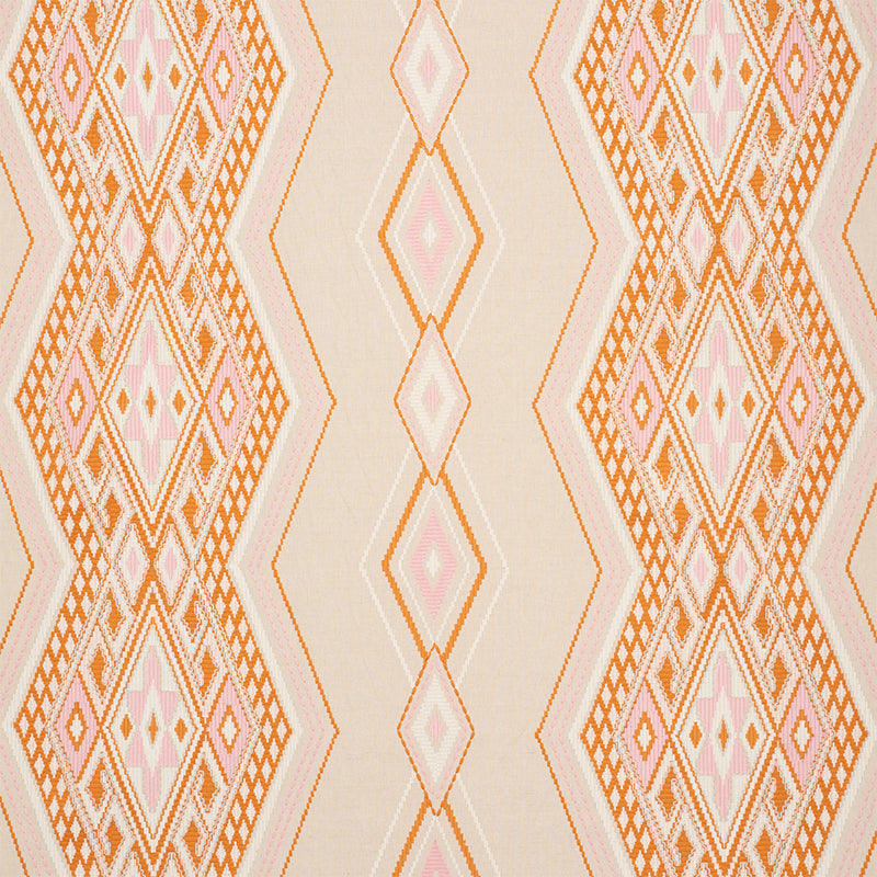Bayeta Embroidery fabric in pink and orange color - pattern number 78151 - by Schumacher in the True West collection
