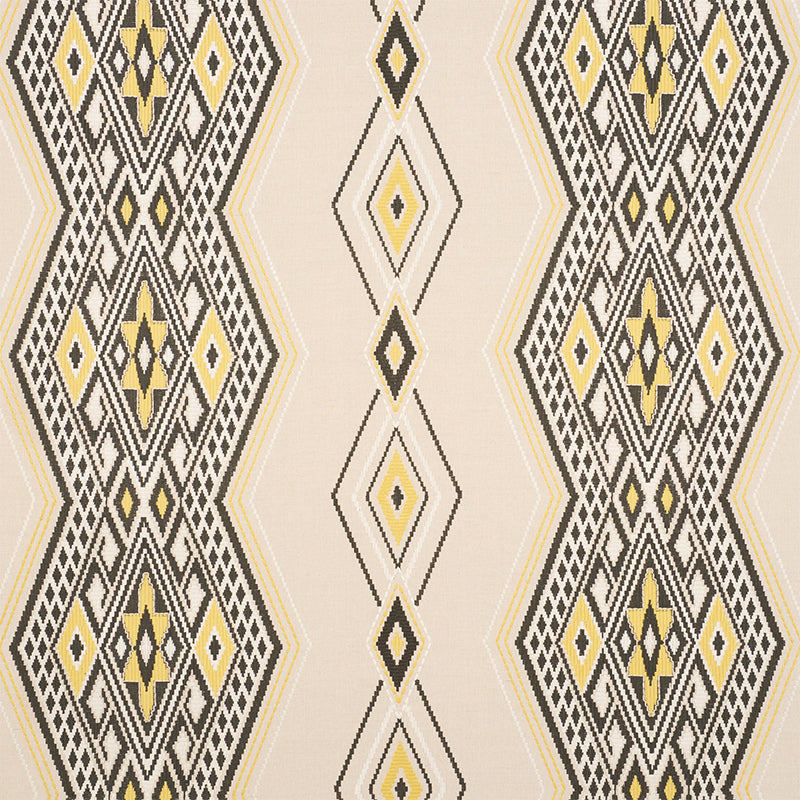Bayeta Embroidery fabric in yellow and neutral color - pattern number 78152 - by Schumacher in the True West collection
