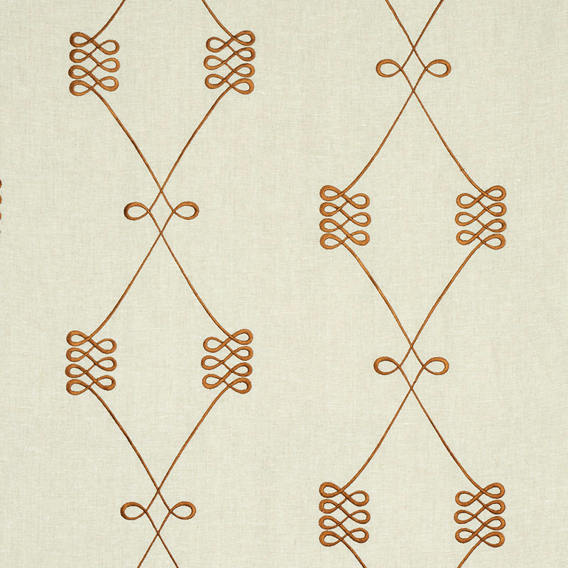 Nicolette Embroidery fabric in natural color - pattern number 78201 - by Schumacher in the Misterioso collection