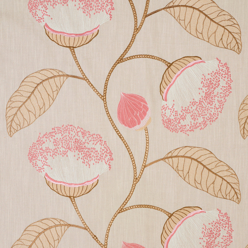Celinda Embroidery fabric in blush color - pattern number 78302 - by Schumacher in the Exquisite Embroideries collection