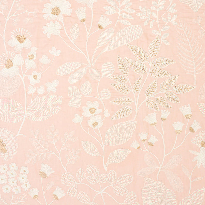 Emaline Embroidery fabric in blush color - pattern number 78310 - by Schumacher in the Exquisite Embroideries collection