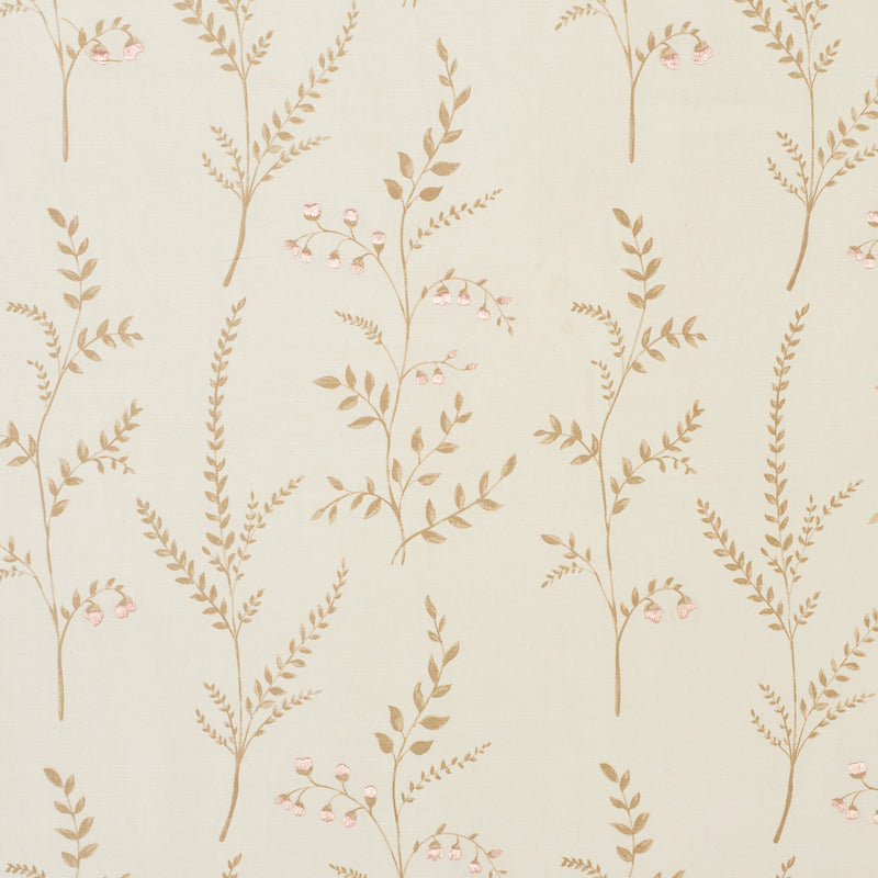 Cynthia Embroidered Print fabric in natural color - pattern number 78351 - by Schumacher in the Exquisite Embroideries collection