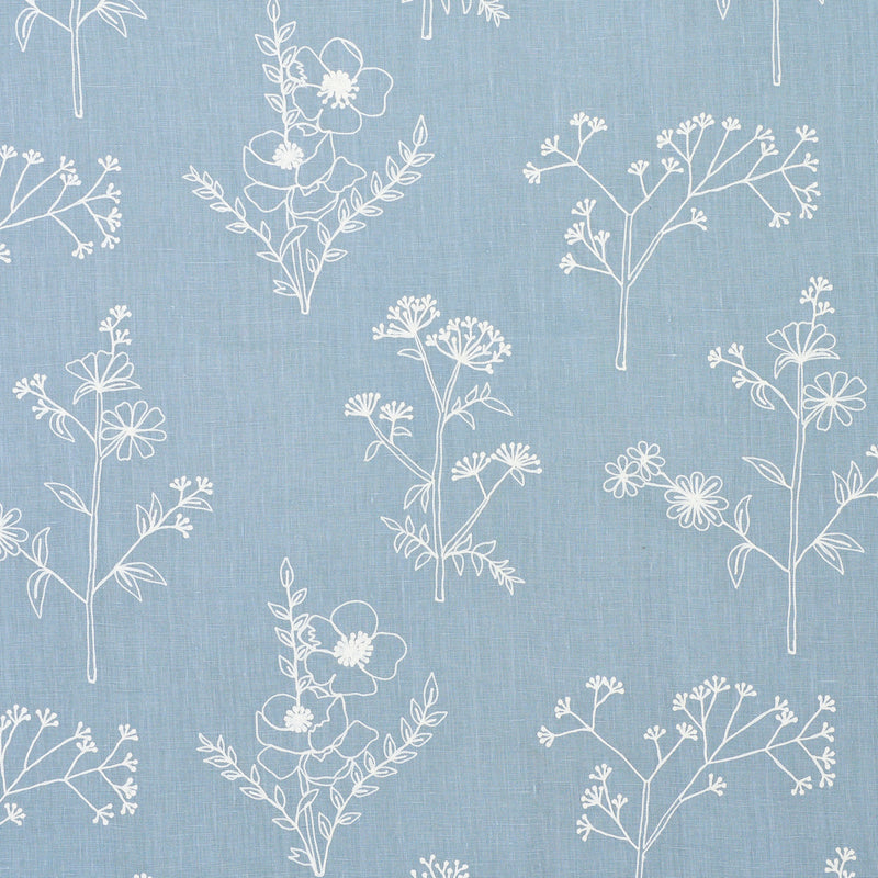 Lisbeth Embroidery fabric in blue color - pattern number 78360 - by Schumacher in the Exquisite Embroideries collection