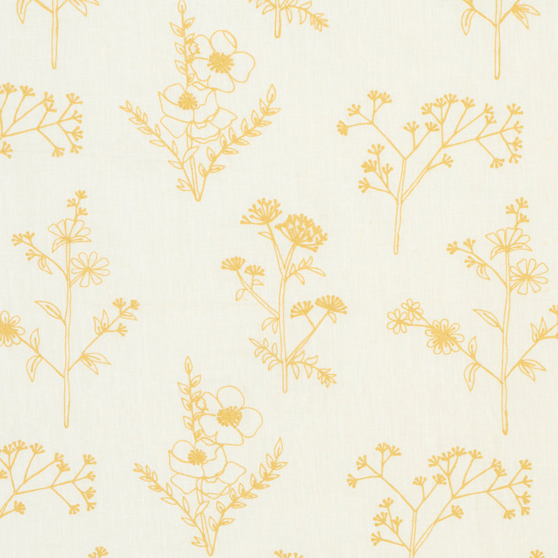 Lisbeth Embroidery fabric in marigold color - pattern number 78362 - by Schumacher in the Exquisite Embroideries collection
