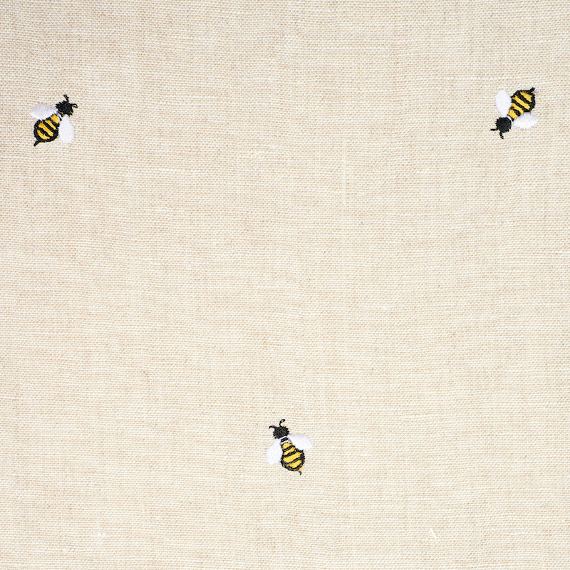 Honey Bee Embroidery fabric in natural color - pattern number 78420 - by Schumacher in the Exquisite Embroideries collection