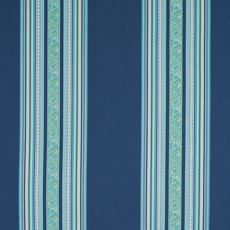 Markova Stripe fabric in navy color - pattern number 78602 - by Schumacher in the Rive Gauche collection