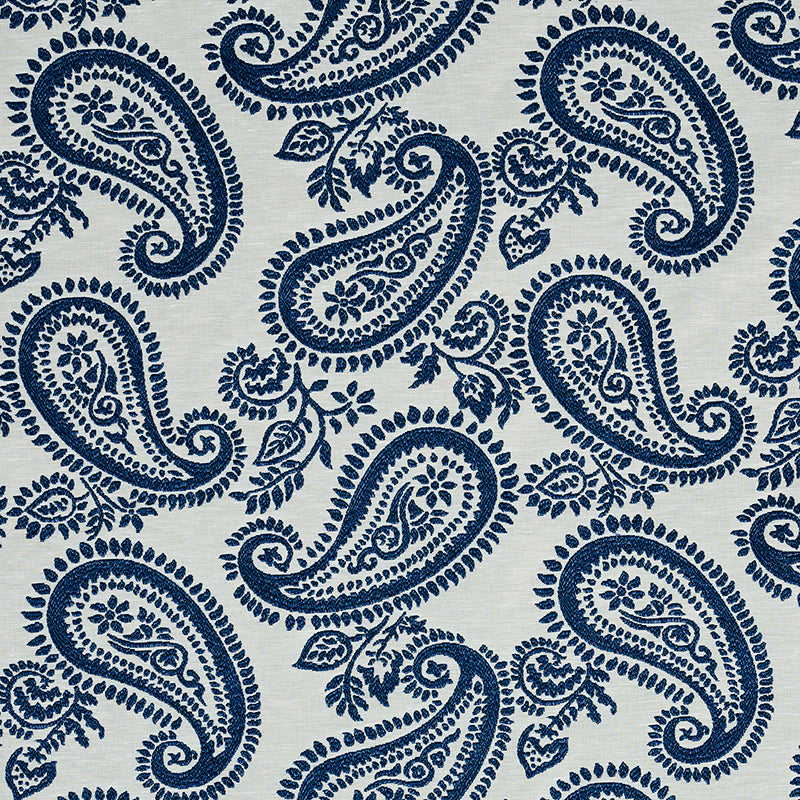 Milena Paisley fabric in blue color - pattern number 78722 - by Schumacher in the New Traditional collection