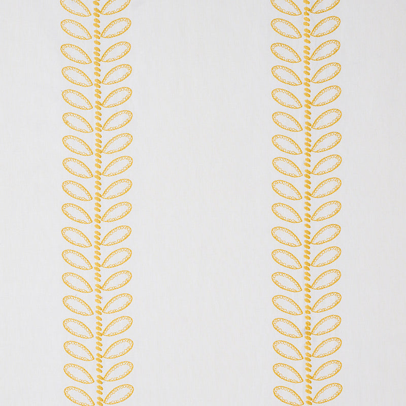 Camile Embroidery fabric in yellow color - pattern number 78740 - by Schumacher in the New Traditional collection