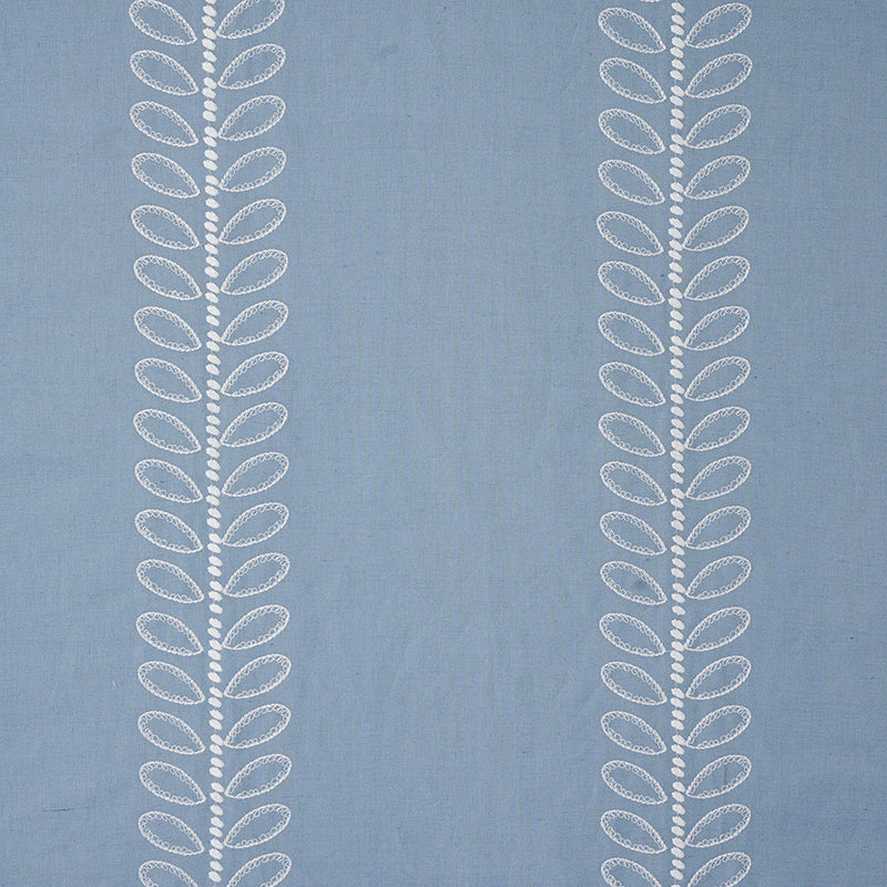 Camile Embroidery fabric in sky color - pattern number 78742 - by Schumacher in the New Traditional collection