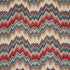Bezique Flamestitch Velvet fabric in red and peacock color - pattern number 78790 - by Schumacher in the Cut & Patterned Velvets collection