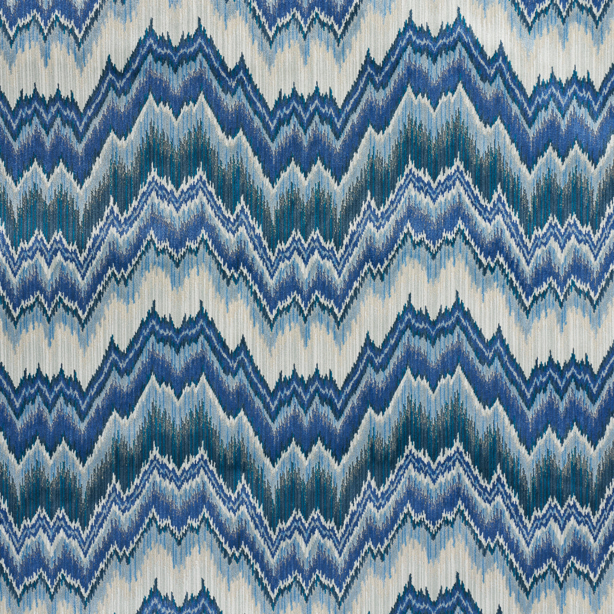 Bezique Flamestitch Velvet fabric in lapis color - pattern number 78792 - by Schumacher in the Earth And Sky collection