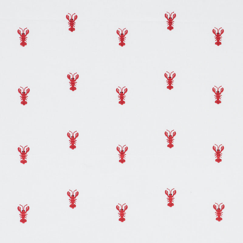Lobster Embroidery fabric in white color - pattern number 78801 - by Schumacher in the Exquisite Embroideries collection