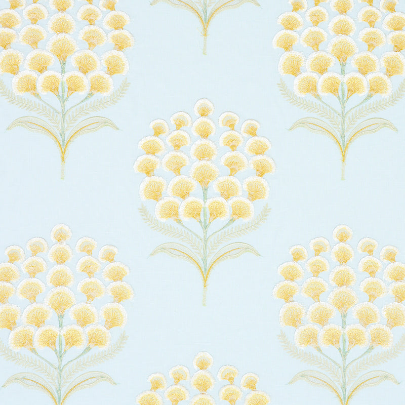 Aurelia Embroidery fabric in sky color - pattern number 78811 - by Schumacher in the Exquisite Embroideries collection