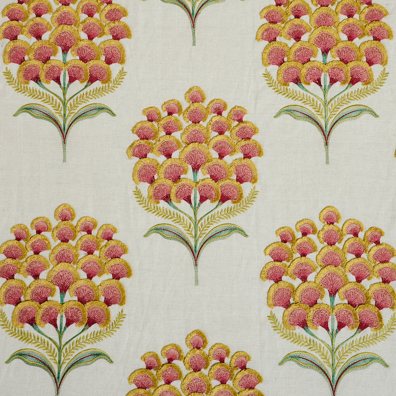 Aurelia Embroidery fabric in natural color - pattern number 78812 - by Schumacher in the Exquisite Embroideries collection