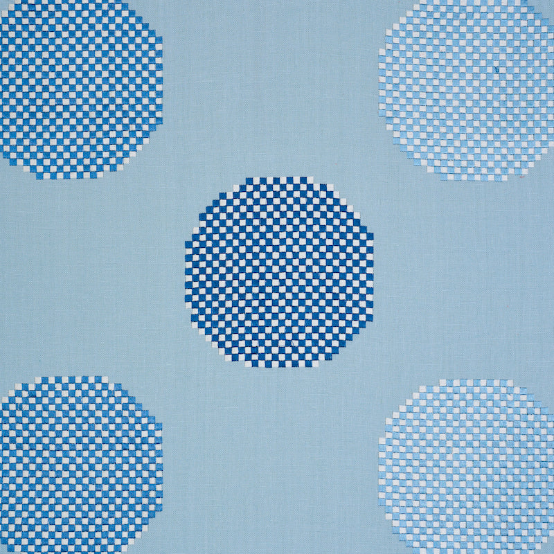 Hansen Embroidery fabric in blue color - pattern number 78942 - by Schumacher in the Scandinavian Modern collection
