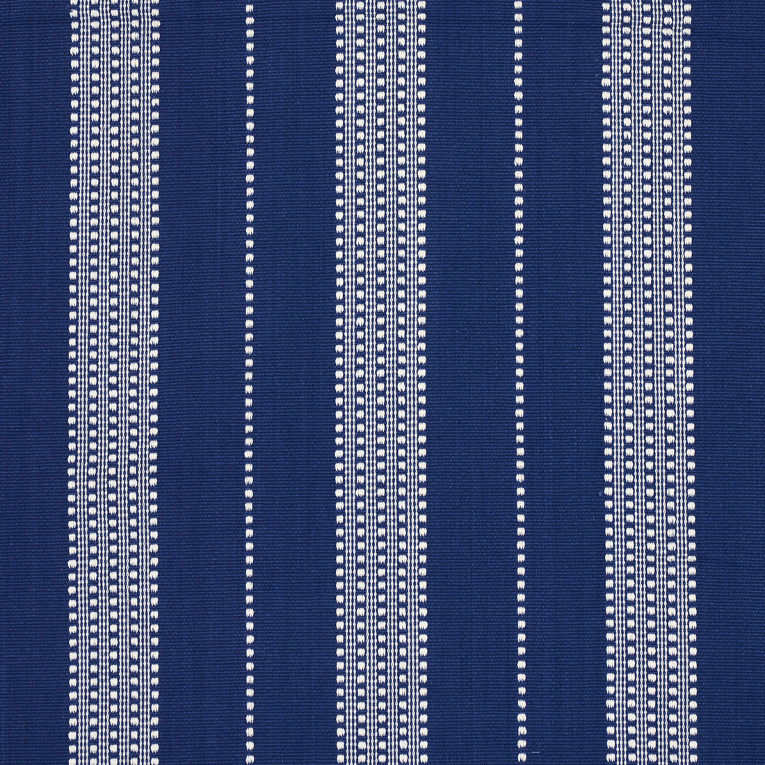 Lubeck Stripe fabric in ivory on blue color - pattern number 79097 - by Schumacher in the Stripes Revisits collection