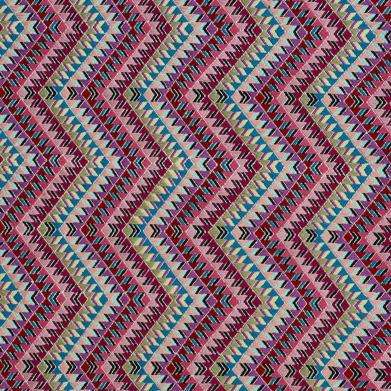 Amates Hand Woven Brocade fabric in carnival color - pattern number 79220 - by Schumacher in the A Rum Fellow collection