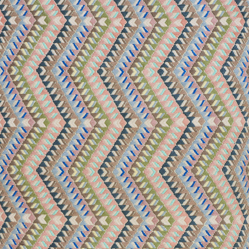 Amates Hand Woven Brocade fabric in chalked color - pattern number 79221 - by Schumacher in the A Rum Fellow collection