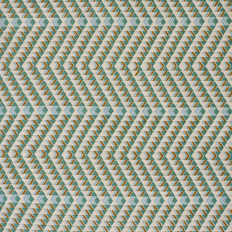 Amates Hand Woven Brocade fabric in duck egg color - pattern number 79224 - by Schumacher in the A Rum Fellow collection