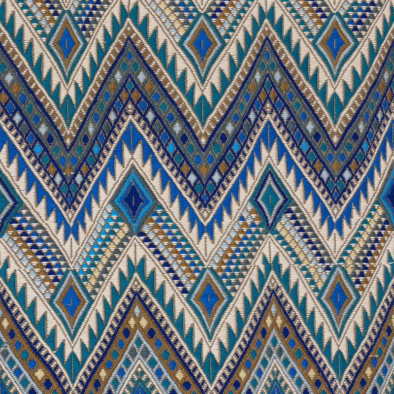 Coyolate Hand Woven Brocade fabric in ocean color - pattern number 79240 - by Schumacher in the A Rum Fellow collection