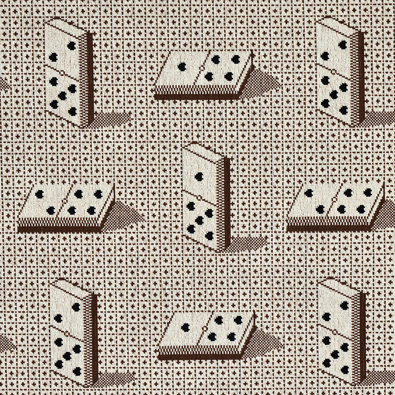Domino Epingle fabric in brown color - pattern number 79322 - by Schumacher in the Misterioso collection