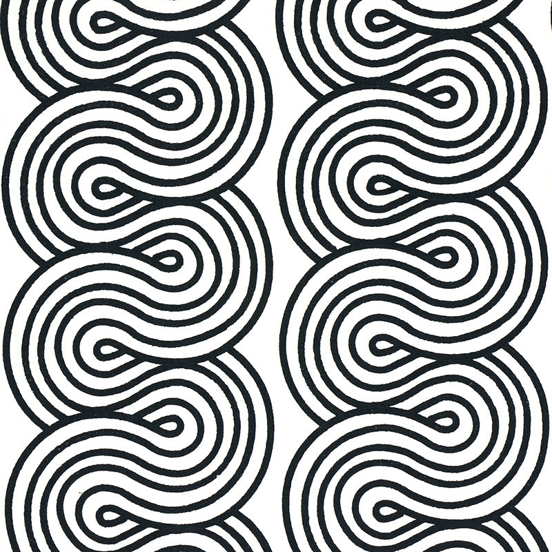 Giraldi Embroidery fabric in black color - pattern number 79341 - by Schumacher in the Misterioso collection