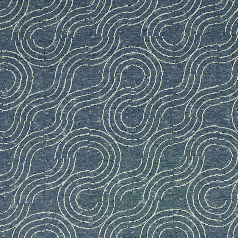 Alma Indoor Outdoor fabric in denim color - pattern number 79401 - by Schumacher in the Indoor-Outdoor Prints &amp; Wovens collection