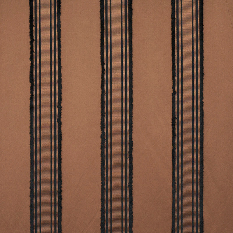 Senza Satin Stripe fabric in brown color - pattern number 79451 - by Schumacher in the Misterioso collection