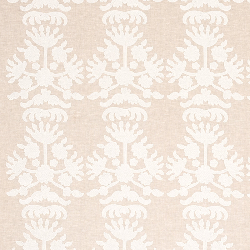 Cybele Embroidery fabric in natural color - pattern number 79472 - by Schumacher in the Bohemia collection